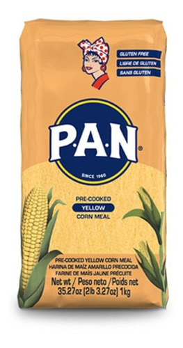 Harina Pan Precocida Maíz Amarillo Sin Gluten 1 Kg Arepas