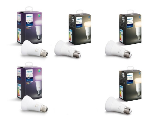 Lámpara Led Color X2 Y Blancos X3 Philips Hue E27 Bluetooth