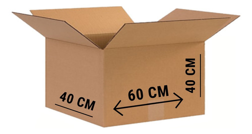 Caja Cartón Embalaje 60x40x40 Mudanza Simple X50 Unidades