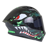 Casco Roda Course Verde Neon Shark Mica Humo Cerrado Dot