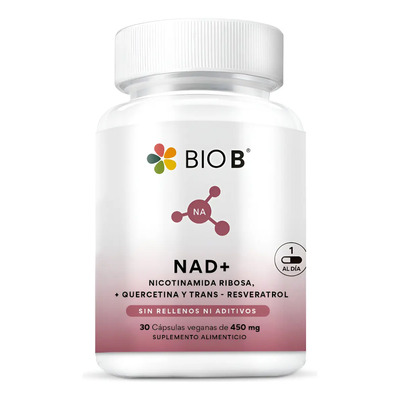 Bio B | NAD+ con Quercetina al 95% y Trans-Resveratrol al 98% | Energía Celular, Antioxidante y Antienvejecimiento | Meses sin interés