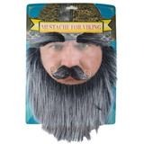 Disfarce Viking Kit Barba Bigode Sobrancelha Grisalha Falsa