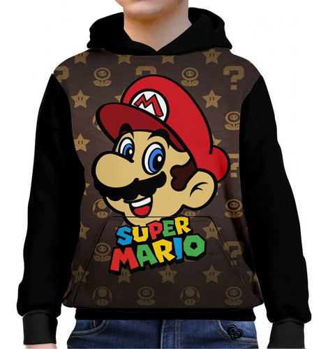 Moletom Mario Bros Infantil Unissex Roupas Blusa Casaco