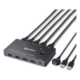 Comutador Kvm Kc-kvm8201 Usb3.0 8k Hdmi Preto