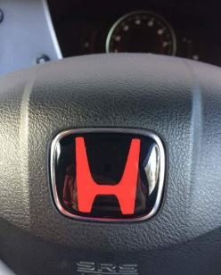 Honda City Fit  Emblema H Volante Insignia Roja , Negro Insignia De Volante Adhesiva Honda Civic  / Fit / City / Accord Foto 9