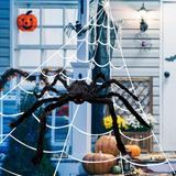 Decoracion Halloween Araña Gigante  Con Telaraña Y Extras