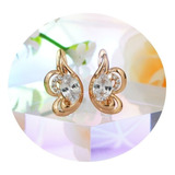 Aretes Oro 24k Mariposa Mujer Diamantes Estilo Victoriano