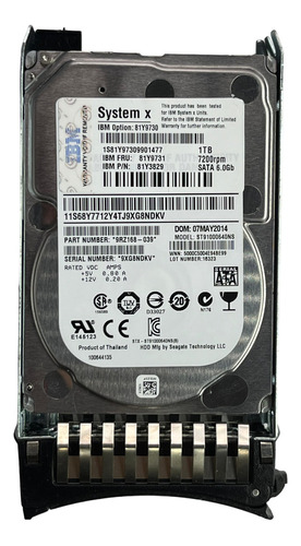 Hd Ibm 1tb 7.2k 2.5 Sata 6gbps Pn 81y3829 81y9731 81y9730 @