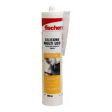 Sellador De Silicona Fischer Neutro Blanca Multiuso 260 Ml