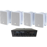 Kit Som Ambiente 4 C321 + Amplificador Ls 600w Pro 4 Canais 