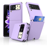 Funda Para Galaxy Z Flip 3 - Con Slot Para Tarjeta - Violeta