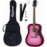 Guitarra Acústica EpiPhone Starling Hot Pink Pearl