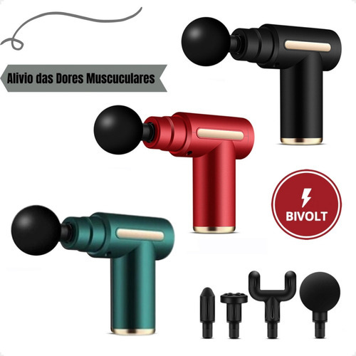 Pistola Massageadora De Fisioterapia Voltagem 110v/220v Cor Preto/vermelho/verde/prata