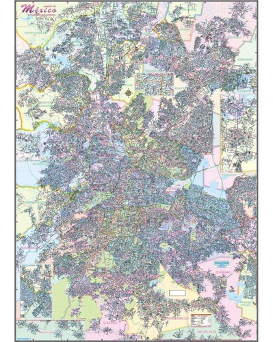 Mapa Plano Ciudad De México D.f. Cdmx  Mural 1.8x1.25m