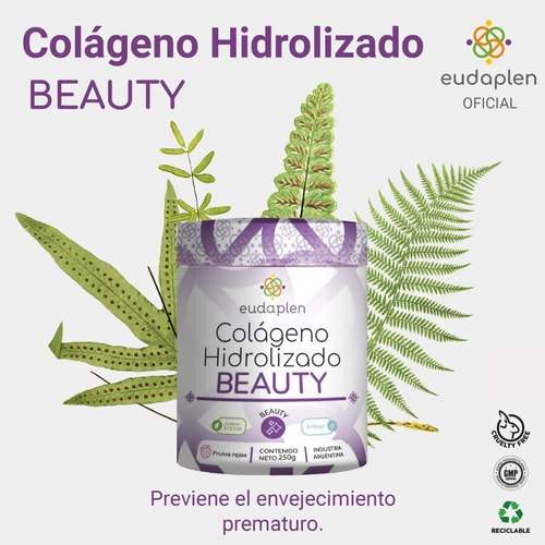Colágeno Hidrolizado Beauty- 25 Servicios -eudaplen Oficial Sabor Frutos Rojos