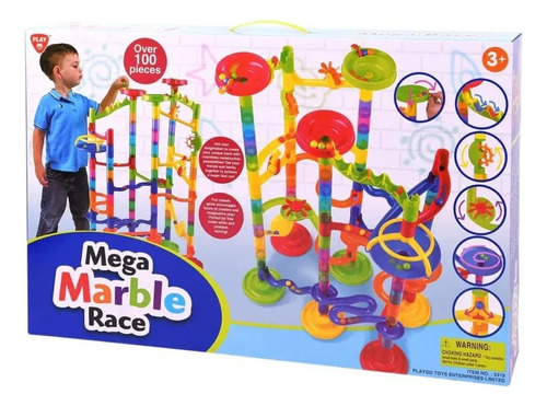 Mega Marble Race Laberinto De Bolitas 101 Pzs 9319 Color Rojo