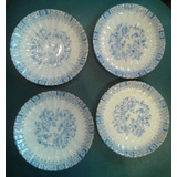 Lote 4 Plato Platos Porcelana Bavaria Weiden China Blau 14cm