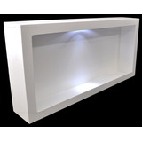 3 Nicho Retangular Pintado Com Led 70x34x12 - Mdf Madeira