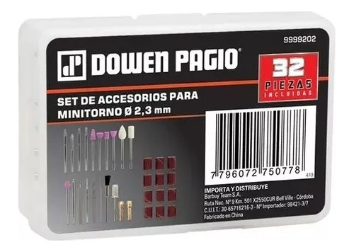 Set Kit Accesorios Minitorno 32 Pcs Dowen Pagio 9999202