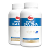 Kit 2 Ômega 3 Epa Dha 1g Vitafor 240 Cápsulas Sabor Sem Sabor