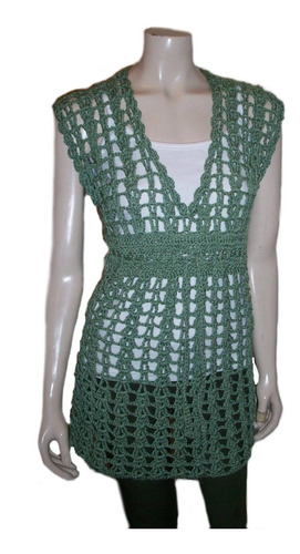 Vestido Camisola Remerón Crochet Hilo Mujer