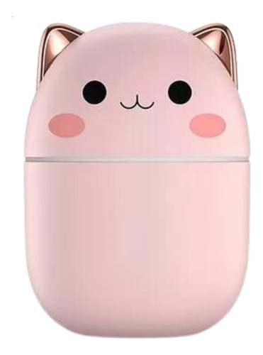 Umidificador Ar Aromatizador Colorido Gatinho Climatizador Cor Rosa