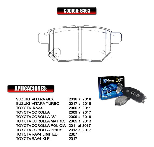 Pastillas De Freno Trasera Toyota Rav4 2006 2007 2008 8463 Foto 2