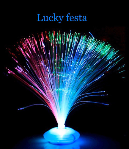 15 Abajur Fibra Otica +100 Pulseiras De Neon / Centro Mesa Cor Da Cúpula Azul Cor Da Estrutura Coloridas