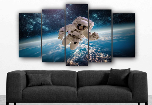Cuadro Decorativo Astronauta Espacio Set De 5 Cuadros - 04
