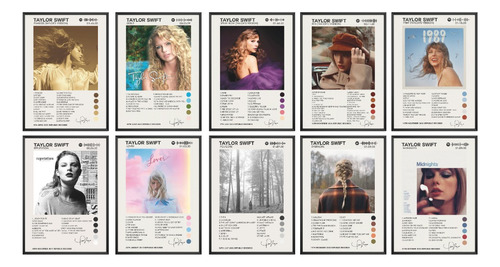 Taylor Swift Álbum Music Tracklist Cuadro Con Marco Madera