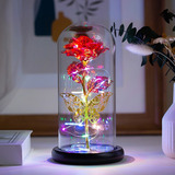 Regalo Perfecto Romántico De Flor De Rosa Eterna Con Luz Led