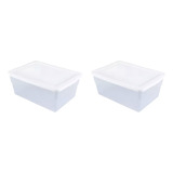 2 Cajas Contenedor Organizador Almacenamiento Apilable 15 L