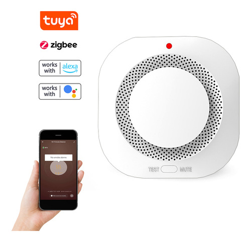 Detector Humo Inalámbrico Zigbee Tuya 360° Alerta Gas