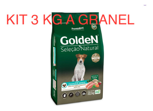 Kit 3 Kg Ração A Granel Golden Seleção Natural Mini Adulto