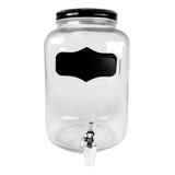 Frasco Dispenser Vidrio Pizarra Para Bebidas Canilla 4lts Color Transparente