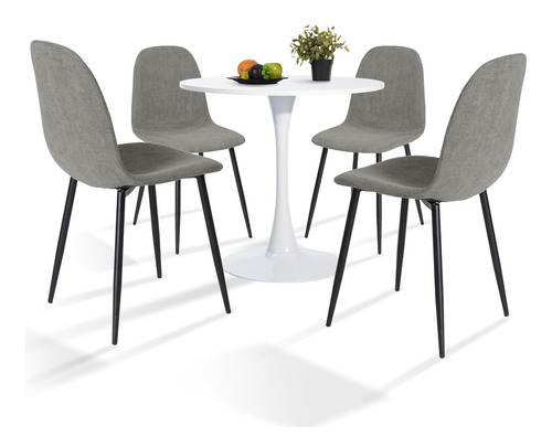 Comedor 4 Sillas Color Gris Homemake Furniture