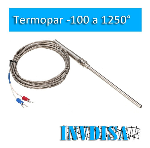 Termopar Tipo K -100 A 1250 °c  Cable 3m - Alta Calidad