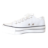 Zapatilla Star Plataforma Cuero Sintético Blanco