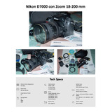 Camara Nikon D7000 Con Lente 18-200 Mm Nikkor Oportunidad