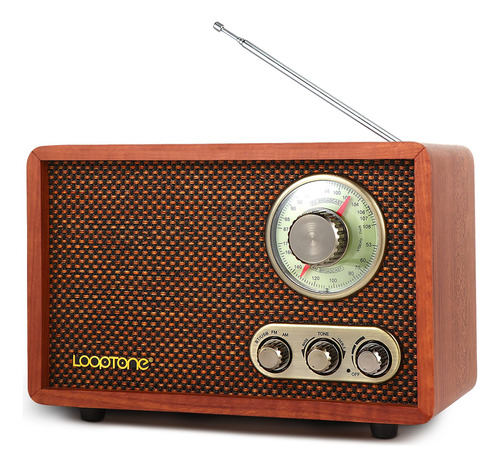 Looptone Usb Sd Multifuncion Am Fm Radio Vintage Con Altavoz