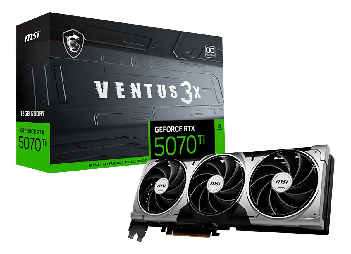 Placa De Video MSI GeForce RTX 5070 Ti 16GB GDDR7 