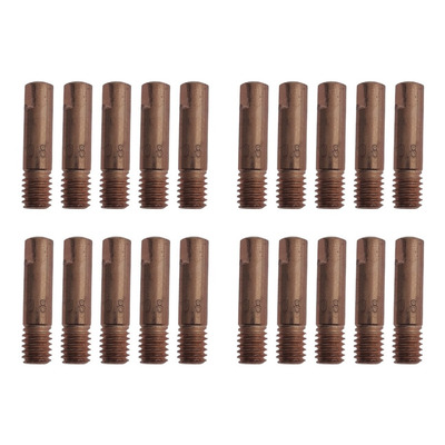 Kit 20 Bico Tubo Contato Tocha Solda Mig Arame 0,8mm 25mm M6
