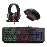 Combo Gamer Diadema  + Mouse + Teclado Retroiluminado