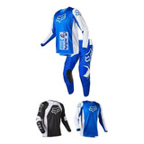 Jm Atv Conjunto Mx Motocross Fox 180 Prix Blue White Enduro