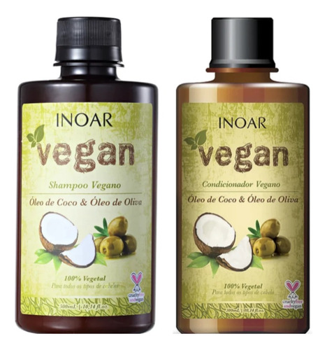 Kit Duo Shampoo Y Acondicionador Vegan Inoar 600ml