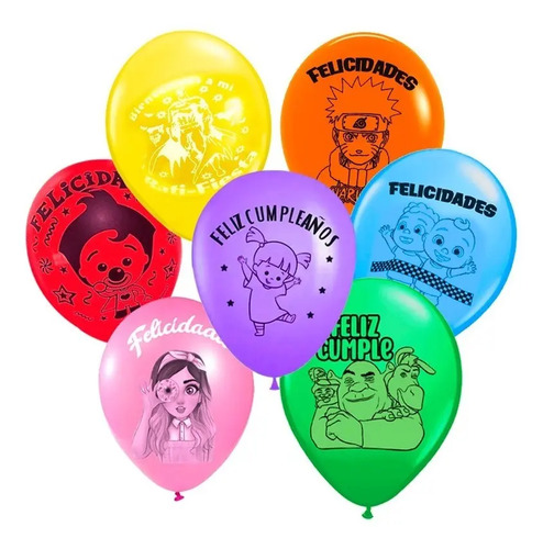 50 Globos Latex Fiesta Tematica Decoracion #9 Cumpleaños | MercadoLibre