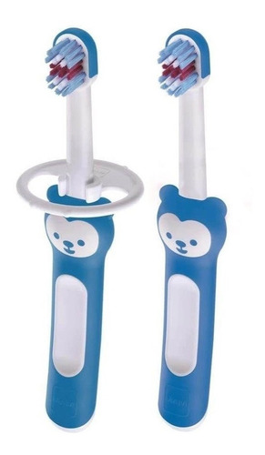 Kit De Escovas De Dente Para Bebê  Babys Brush  Menino - Mam Cor Azul