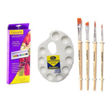 Kit Gouache: 12 Pinturas Gouache Rodart + 4 Pinceles +godete