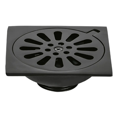 Coladera Resumidero Cuadrado 4x4'' Latón Foset Rs-604m Negro