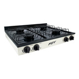 Estufa Parrilla Gas Lp 4 Quemadores Acero Blanco Camping Foy